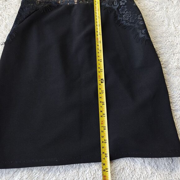 Topshop Petite Black Lace Dress Women's 4P Mini Cut Out Bodycon Stretch - Picture 7 of 9